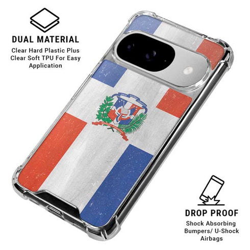 Dominican Republic Flag Faded Google Pixel 10 Clear Case